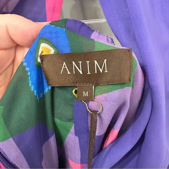 NWT ANIM Dress ANIM Helmut Purple Floral Halter Mini Dress Size Medium - Picture 4 of 8